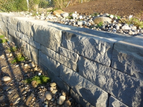 Sandsteinmauer mit Ruderalfläche